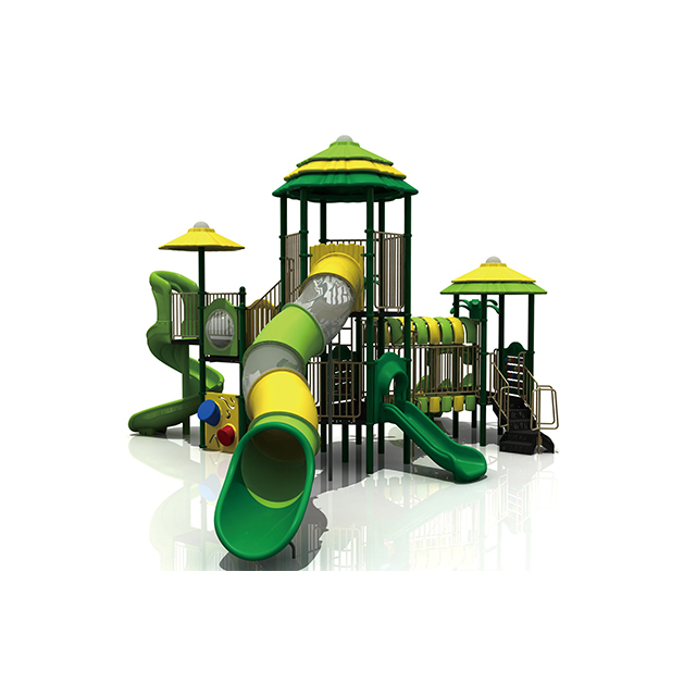 Terrains de jeux extérieurs de forêt verte d'enfants avec l'équipement de jeu de glissière pour le préscolaire