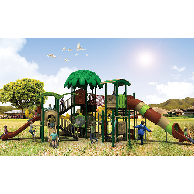 Aire de jeux extérieure pour enfants avec équipement de toboggan pour parc d'aventure