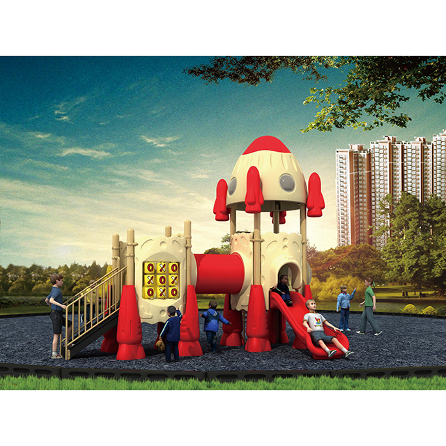 Équipement de toboggan de terrain de jeu sans moteur de bateau de fusée extérieur de parc d'aventure pour des enfants