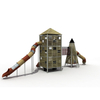 Équipement de terrain de jeu pour enfants de tour de jardin d'aventure en plein air avec glissière